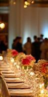 Elegant event setup with ambient lighting and themed decorations